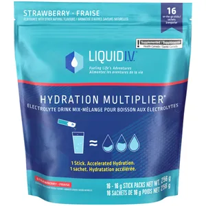 Liquid I.V. Strawberry Electrolyte Drink Mix 16 CT - Hydration Multiplier for Fast Electrolyte Replenishment