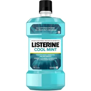 Listerine Cool Mint Antiseptic Mouthwash 1L - Kills Germs, Reduces Plaque, Freshens Breath