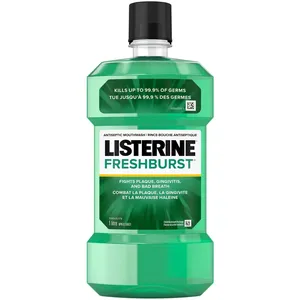 Listerine Fresh Burst Antiseptic Mouthwash 1L - Kills Germs, Reduces Plaque, Freshens Breath