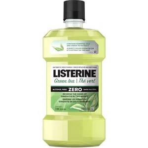 Listerine Green Tea Zero Mouthwash - Refreshing Mint Flavor, Alcohol-Free, 1L Bottle