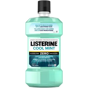 Listerine Mild Mint Zero Antiseptic Mouthwash, Alcohol-Free 1L - Freshens Breath & Kills Germs