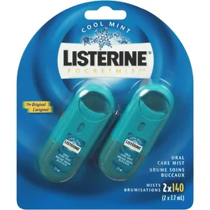 Listerine PocketMist Oral Care Mist, Cool Mint 7.7 ML - Fresh Minty Flavor & 99% Bacteria Kill