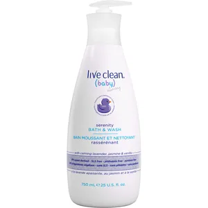 Live Clean Baby & Mommy Serenity Bath & Wash - Tear-Free, Moisturizing with Coconut & Lavender