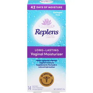Long-Lasting Vaginal Moisturizer Replens - Fragrance-Free, 3-Day Hydration, Compatible with Condoms
