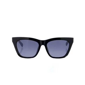 Longchamp 715/S Unisex Sunglasses - Black Rectangular Frame with Gray Lenses