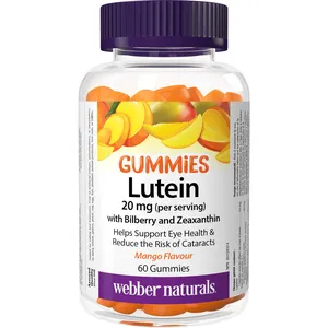 Lutein Gummies 20 mg with Bilberry & Zeaxanthin – Vegan Mango Flavor for Eye Health Support