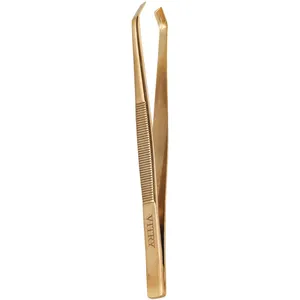 Luxurious Vitry Prestige Gold-Plated Tweezers - 24-Carat Stainless Steel, Slanted Ends for Precision