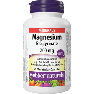 Magnesium Bisglycinate 200 mg - Gentle on Stomach, Supports Muscle Function & Bone Health, 90 Capsules