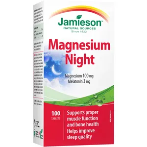 Magnesium Night Tablets with Melatonin for Healthy Sleep and Muscle Function