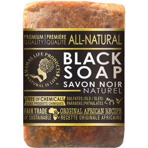 Mama's Life Black Soap - Small Bar for All Skin Types, Paraben-Free, Deep Cleanser, 100% Raw
