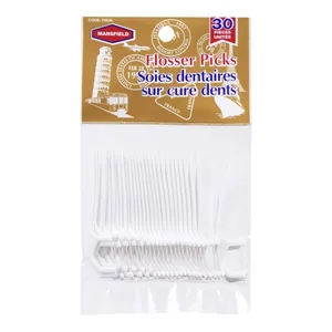 Mansfield Flosser Picks 30pk - Ergonomic Teeth Cleaning Tool for Effective Oral Hygiene