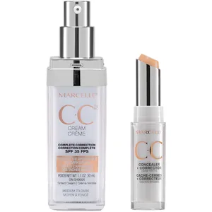 Marcelle CC Cream SPF 35 & Concealer Duo - Medium to Dark for Flawless Skin and Sun Protection