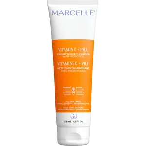 Marcelle Vitamin C + PHA Brightening Cleanser with Probiotics - Hydrating & Exfoliating Gel for All Skin Types