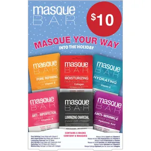 Masque Bar Gift Set 6PK - Pore Refining, Anti-Imperfection, Hydrating Masks for Nourished Skin