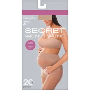 Maternity Phose P2 D - 20 Denier Pantyhose with Reinforced Toe, Ultra Stretch Waistband, 2 Pairs
