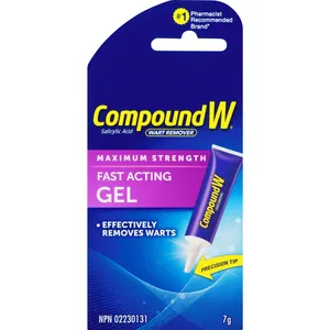Maximum Strength Compound W Fast Acting Gel Wart Remover - 7g Salicylic Acid No-Drip Formula