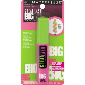 Maybelline Great Lash BIG Washable Mascara Very Black for Big Volume Lashes Without Clumps