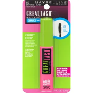 Maybelline Great Lash Waterproof Mascara in Brownish Black – Lash-Doubling Formula for Full Lashes