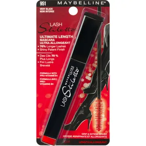 Maybelline Lash Stiletto Ultimate Length Mascara Very Black - 70% Longer-Looking Lashes