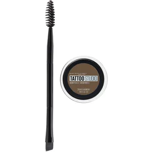 Maybelline Tattoo Studio Brow Pomade - Medium Brown, Waterproof Formula for Natural Looking Eyebrows