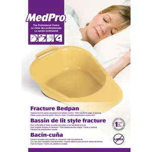 MedPro Fracture Bed Pan for Immobile Patients - Tapered Design with Spill Guard & Handles