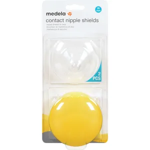 Medela 2 x 20mm Contact Nipple Shields with Case - Ultra-Thin Silicone for Skin Contact, 100% Soft