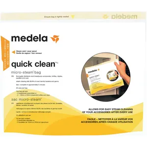 Medela Quick Clean Micro-Steam Bags - Eliminate 99.9% Germs, BPA-Free, 5 Bags (20 Uses Each)