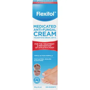 Medicated Anti-Fungal Foot Cream for Athlete's Foot, 1% Tolnaftate, 4-Week Treatment