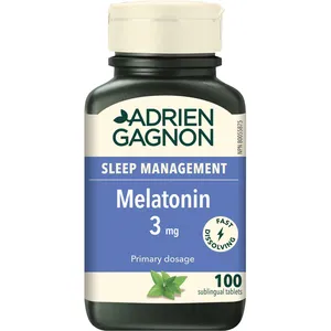 Melatonin 3mg Fast Dissolving Tablets for Sleep, Jet Lag Relief, 30 Tablets, Adrien Gagnon