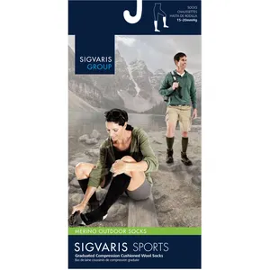 Merino Outdoor Compression Socks for Men & Women - Charcoal, Size L - Soft, Odour-Resistant