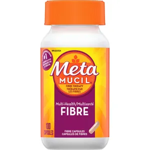 Metamucil 3 in 1 MultiHealth Fibre Capsules - 100 Count, Sugar-Free Psyllium for Heart & Digestive Health