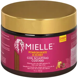 Mielle Pomegranate & Honey Coil Sculpting Custard for Thick Curly Hair - Long-Lasting Definition