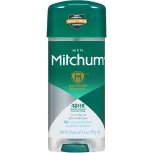 Mitchum Men Advanced Gel Antiperspirant Unscented - 48-Hour Odour Protection, Quick-Drying Formula