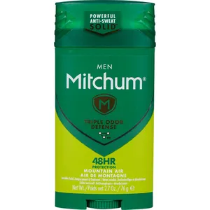 Mitchum Men Invisible Solid Antiperspirant, Mountain Air - 48hr Odour Control, No White Residue