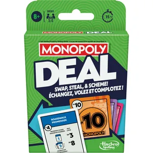 Monopoly Deal Card Game - Fast-Paced Fun for Kids & Adults - Collect 3 Property Sets to Win