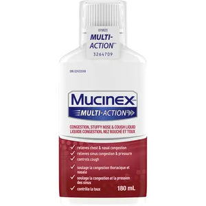 Mucinex Multi-Action Wet & Dry Cough Liquid 180 mL - Relieves Chest Congestion, Thins Mucus