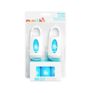 Munchkin Change & Toss Diaper Dispenser with 60 Bags - Convenient Disposal for Home & Travel