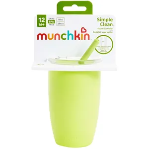 Munchkin Simple Cleanâ„¢ Straw Tumbler - Green, 10 oz, BPA Free, Easy Clean Design for Kids