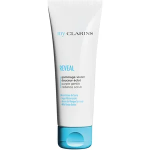 My Clarins REVEAL Purple Gentle Radiance Scrub - 99% Natural, Vegan, Smooth Skin Texture, 2-in-1 Gel Oil