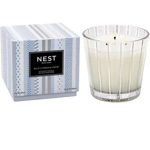 NEST New York Blue Cypress & Snow 3-Wick Candle - Crisp Blue Cypress, Juniper Berry, Smoked Vanilla