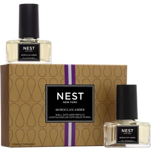 NEST New York Moroccan Amber Wall Diffuser Refill Duo - 30 Days of Exotic Fragrance, 2 Pack