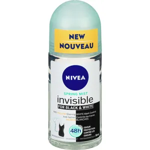 NIVEA Black & White Invisible Spring Mist Anti-Perspirant Roll-On - 48H Odour Protection