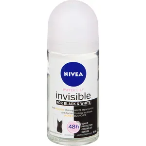 NIVEA Black & White Invisible Water Lily Anti-Perspirant Roll-On for 48H Protection, No Stains