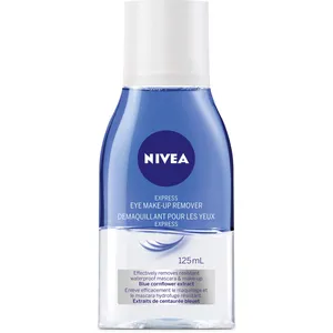 NIVEA Express Eye Make-Up Remover - Gentle Bi-Phase Formula, 125ml, Soothes & Hydrates Sensitive Skin
