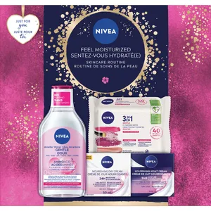 NIVEA Feel Moisturized Holiday Gift Set â€“ 4-Piece Skincare Routine for Sensitive & Dry Skin