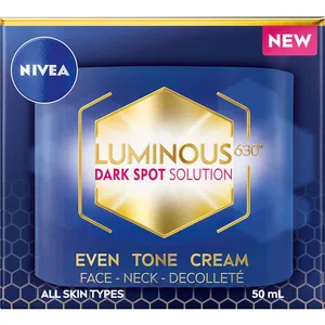 NIVEA Luminous 630 Even Tone Cream with Hyaluronic Acid for Dark Spot Reduction - 50ml