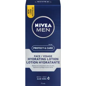 NIVEA MEN Protect & Care Face Lotion for Normal to Dry Skin with Aloe Vera and Pro-Vitamin B5