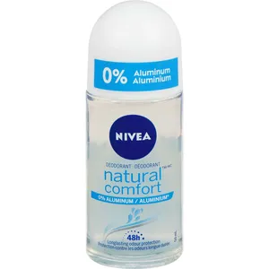 NIVEA Natural Comfort Aluminum Free Deodorant Roll-On - 48H Odor Protection with Ocean Extracts