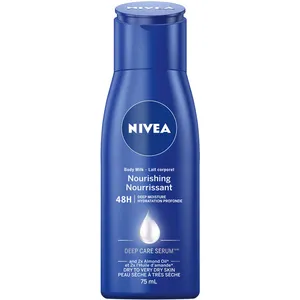 NIVEA Nourishing Body Milk Travel Size for Dry Skin with Deep Care Serum & Almond Oil