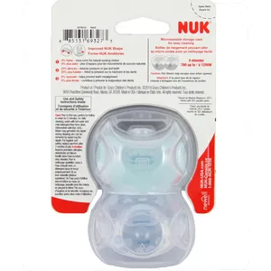NUKÂ® Pacifier Fashion, Size 2, 2PK - Orthodontic Design for 6-18 Months, BPA-Free, Easy Clean Storage
